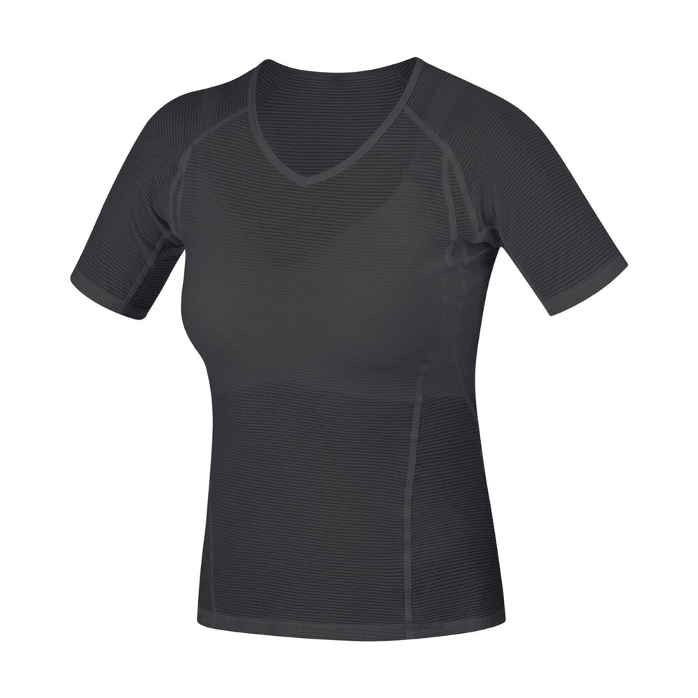 Gore Wear Base Layer Short Sleeve Shirt, Ski, Women's Large (40), Black, New